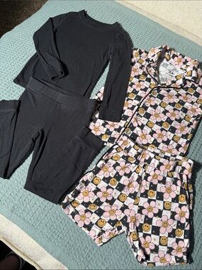 Toddler Girls 3T Pajama Lot-Tones & monkeroos
